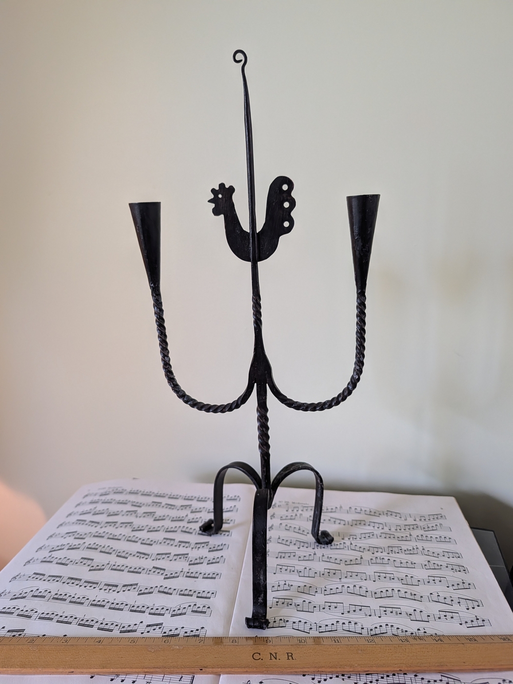 Black Rooster Iron Candle Holder - Decorative Home Decor